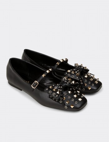 Women's Black Mary Jane Flats - RD130ZSYHC01