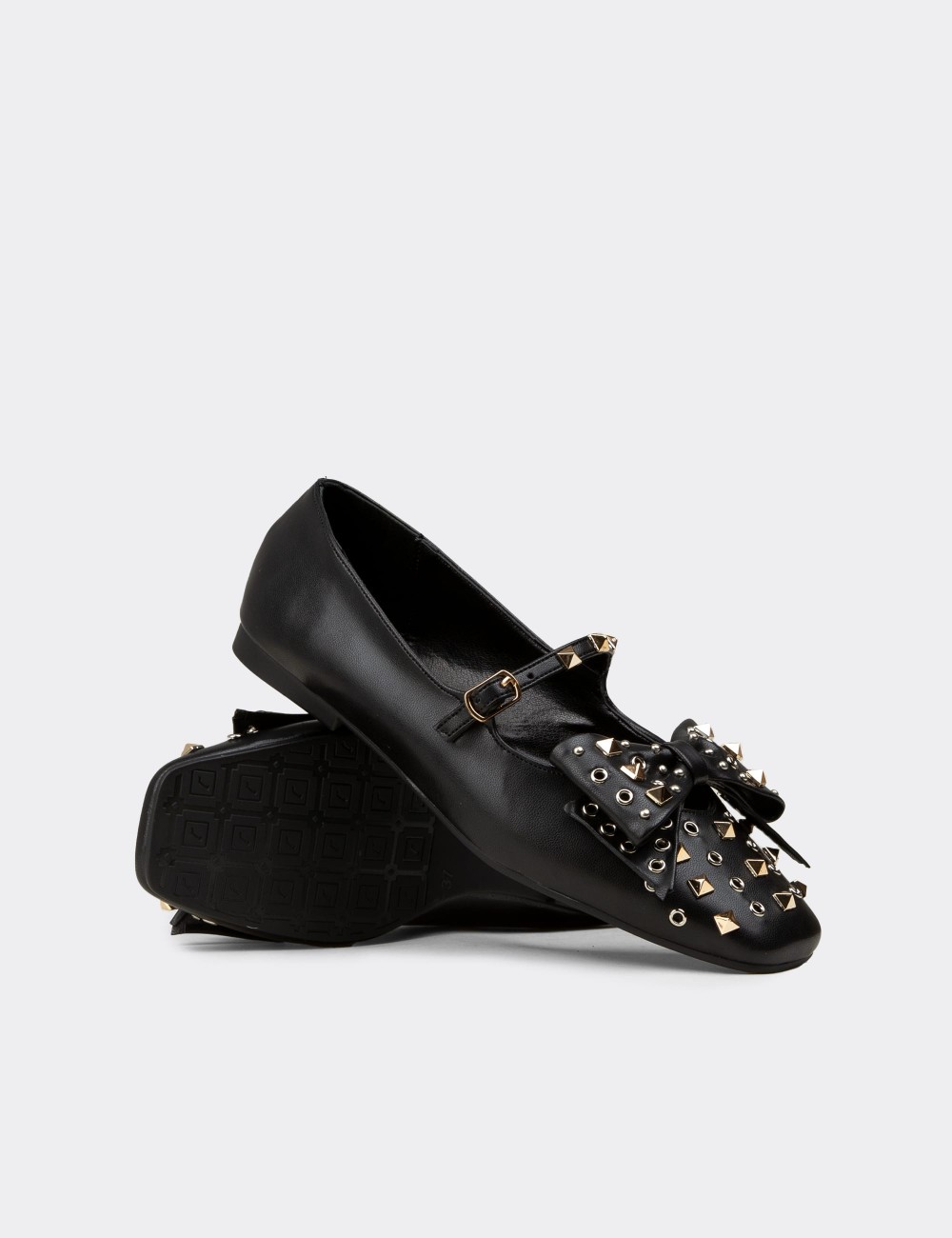 Women's Black Mary Jane Flats - RD130ZSYHC01