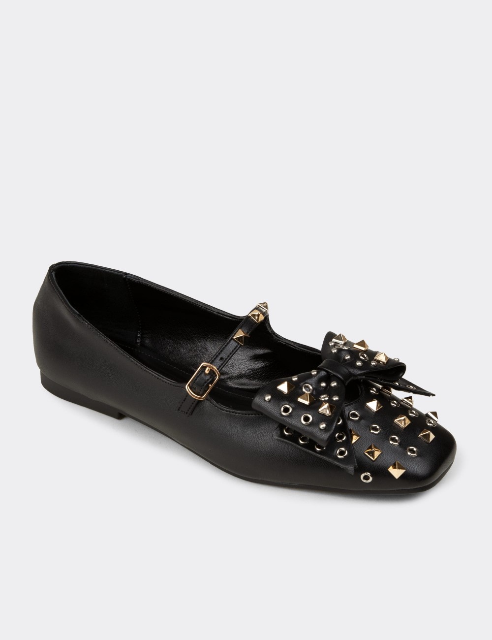 Women's Black Mary Jane Flats - RD130ZSYHC01