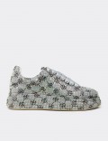 Women's Sneakers with Gray Stone Details