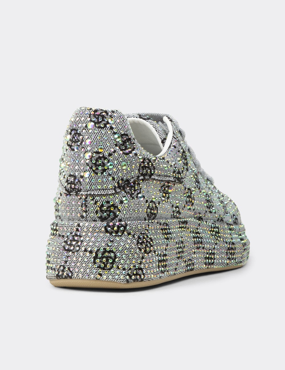 Women's Sneakers with Gray Stone Details - K0052ZGRIC01