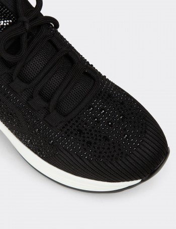 Women's Black Hidden Wedge Sneaker