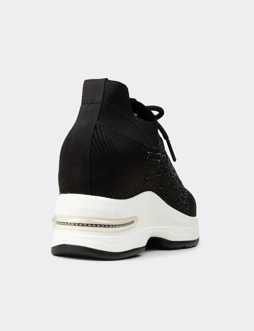 Women's Black Hidden Wedge Sneaker - K5050ZSYHC01