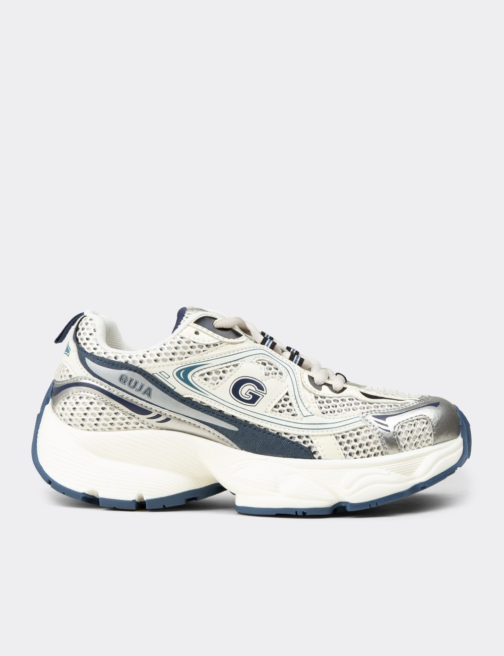 Women's Navy Chunky Sneakers - 26353ZLCVP01