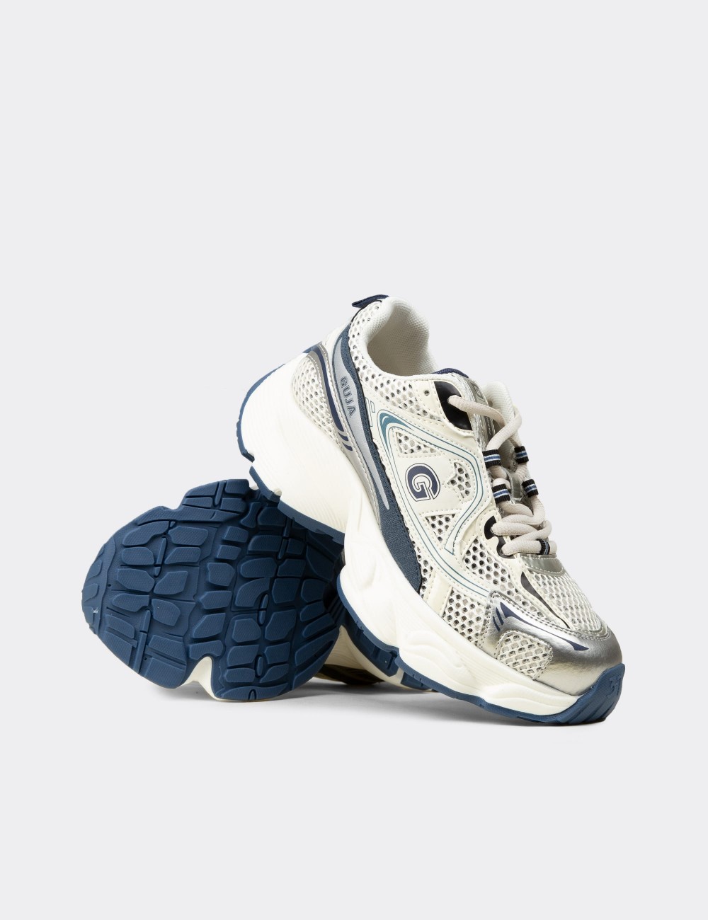 Women's Navy Chunky Sneakers - 26353ZLCVP01