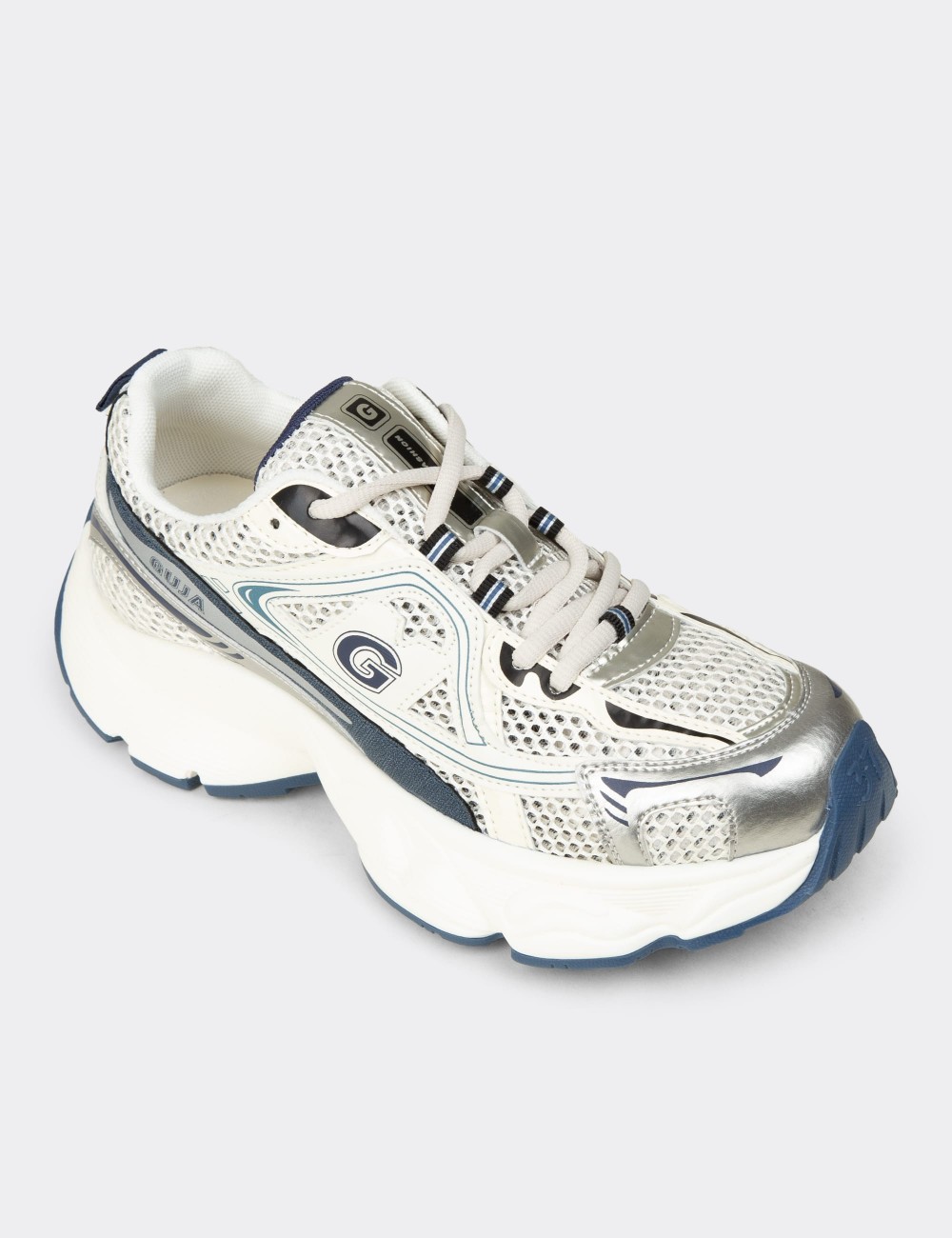 Women's Navy Chunky Sneakers - 26353ZLCVP01