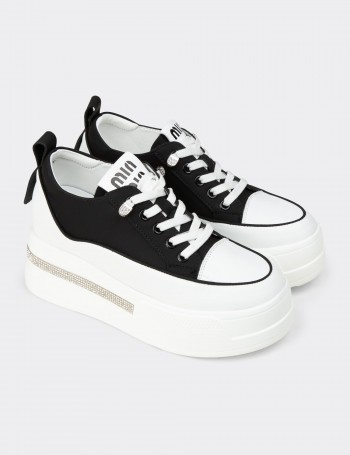 Women's Black Hidden Wedge Sneakers