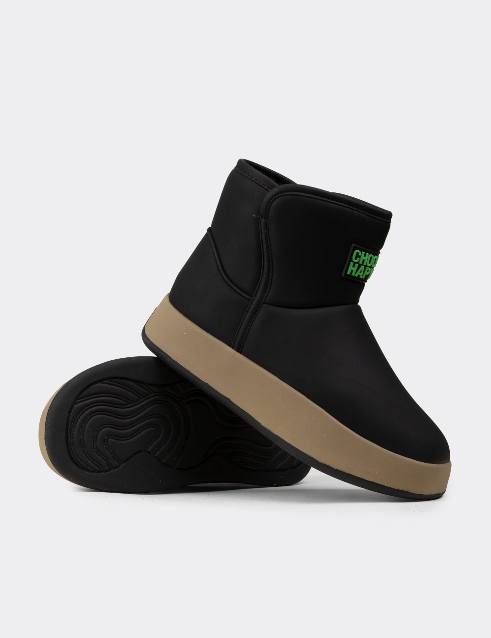 Women's Black Ankle Boots - K2058ZSYHC01