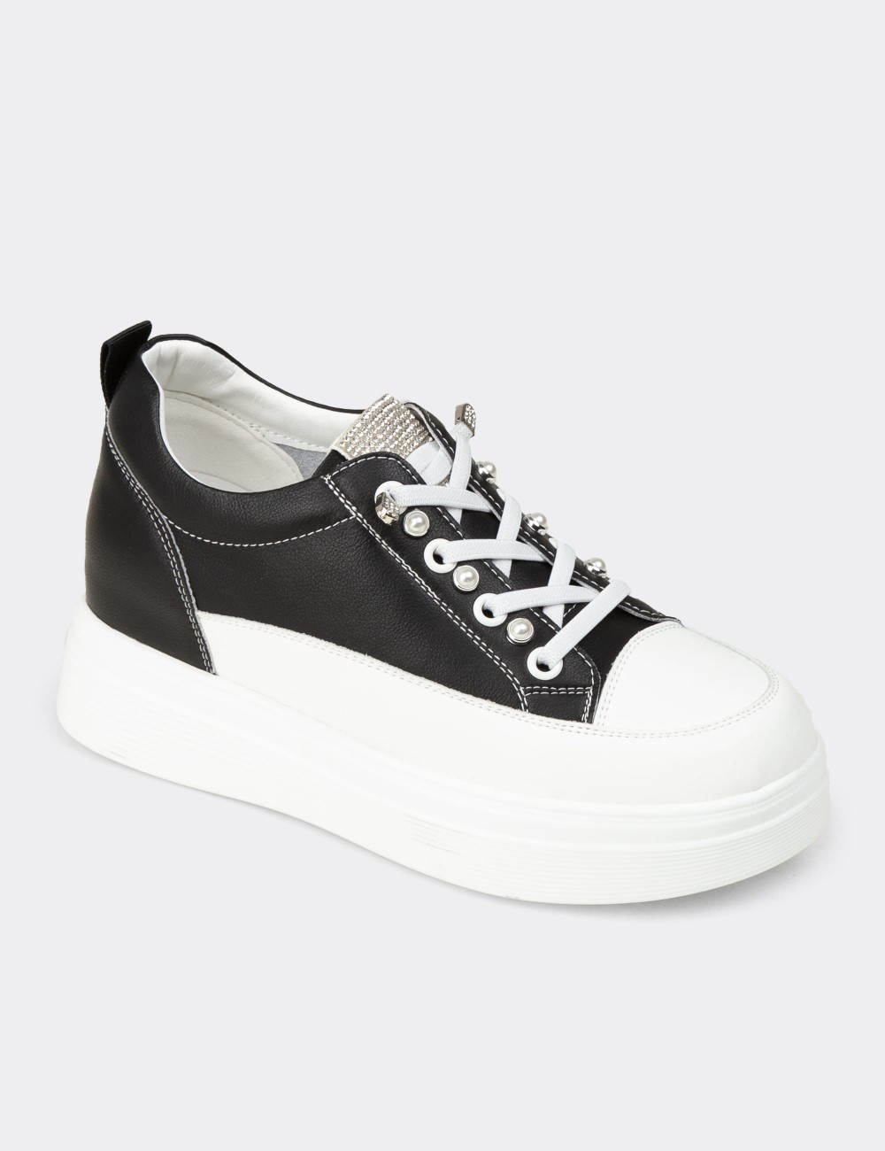 Women's Black Hidden Wedge Sneakers - K0120ZSYHC01