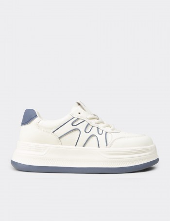 Women's Blue and White Sneakers