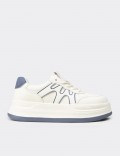 Women's Blue and White Sneakers