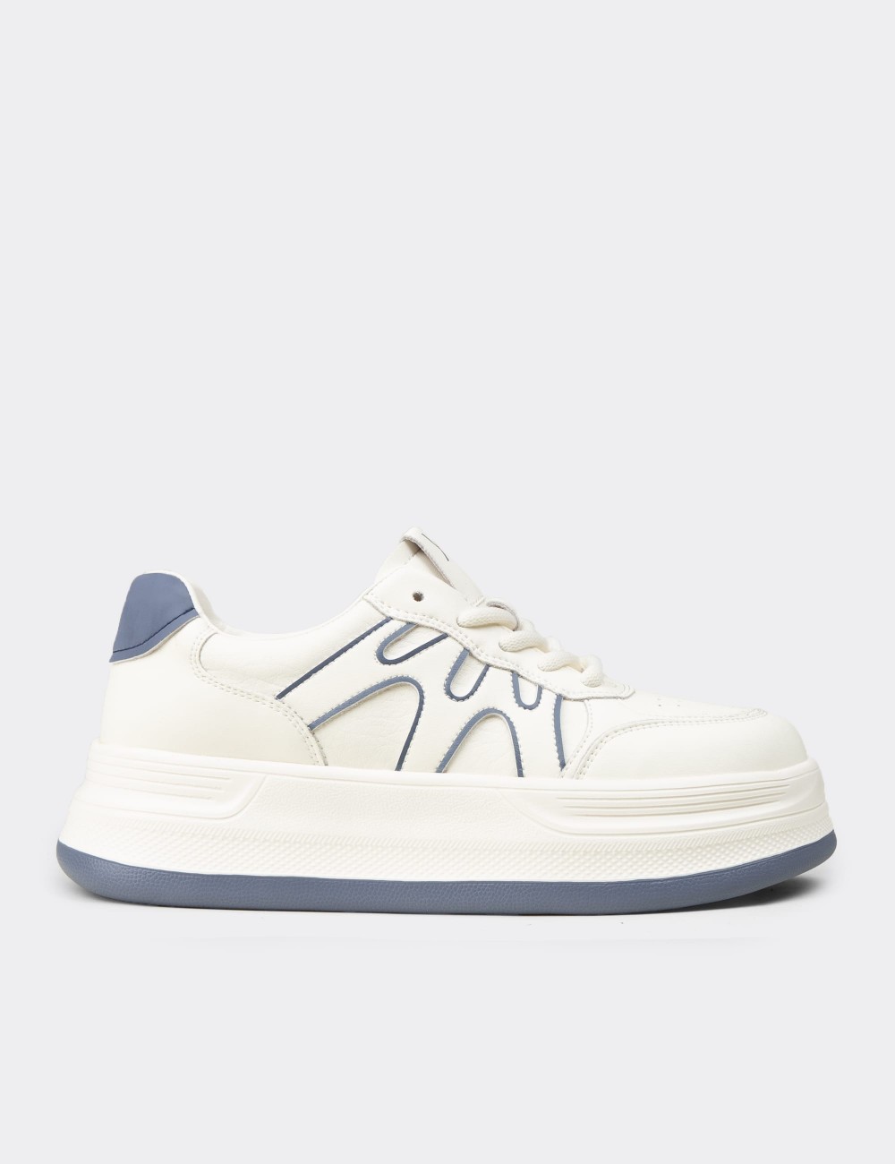 Women's Blue and White Sneakers - K1064ZMVIC01