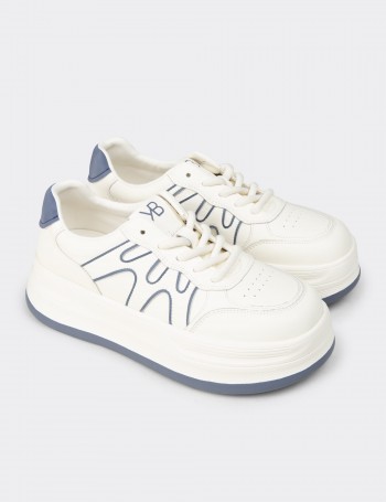 Women's Blue and White Sneakers