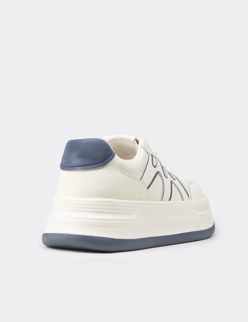 Women's Blue and White Sneakers - K1064ZMVIC01