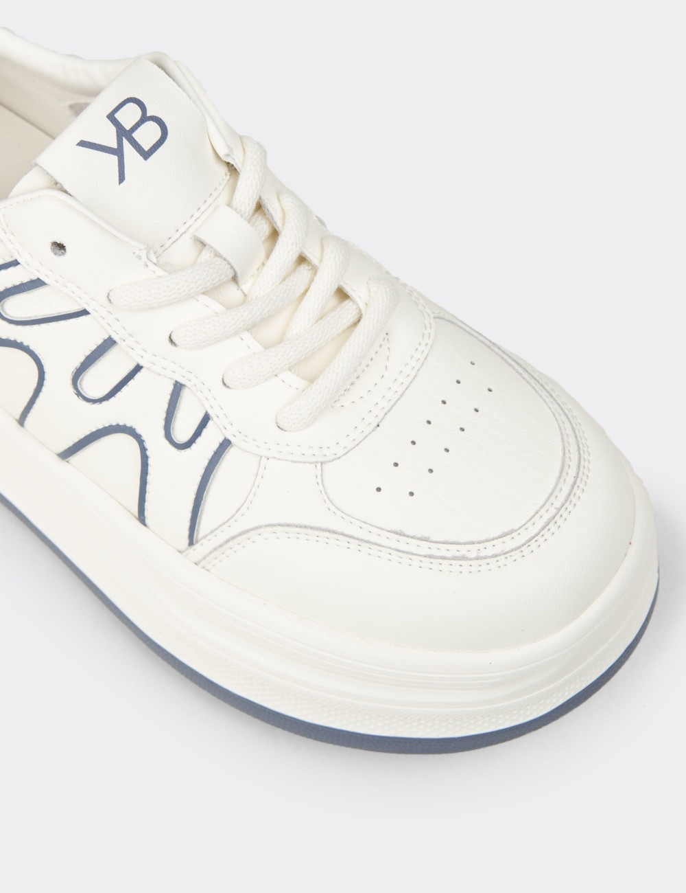 Women's Blue and White Sneakers - K1064ZMVIC01
