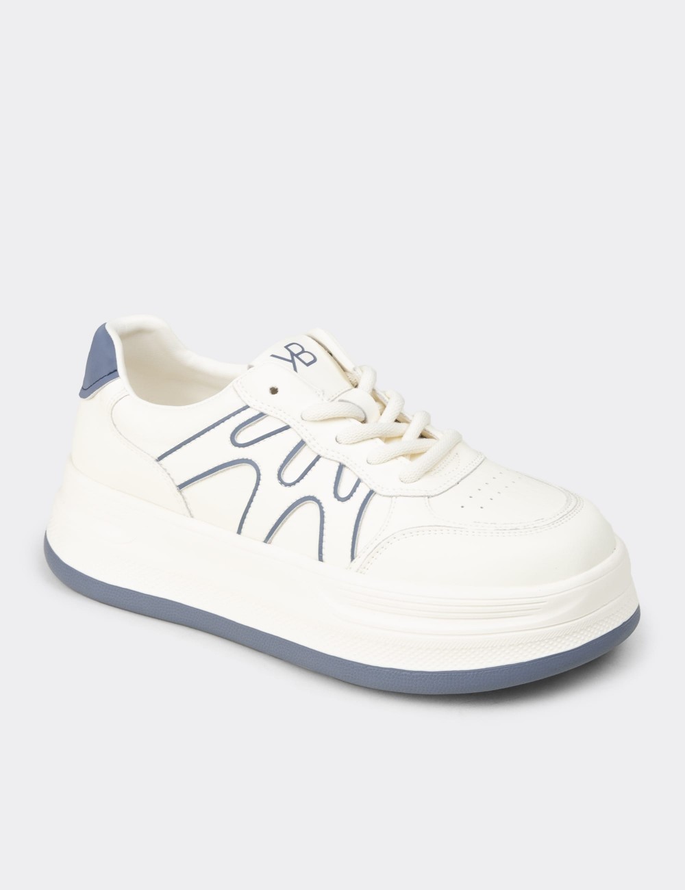 Women's Blue and White Sneakers - K1064ZMVIC01