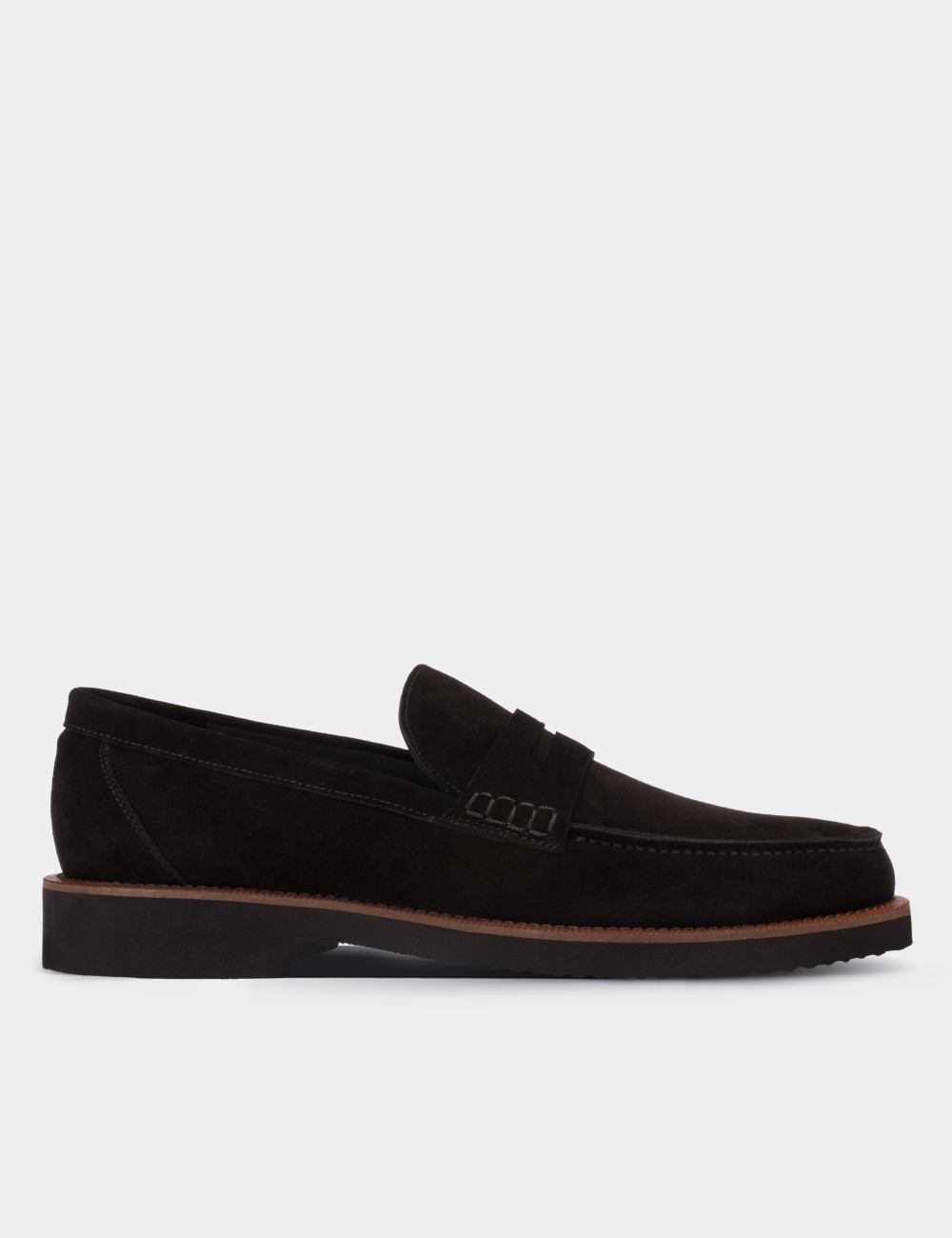 Black Suede Leather Loafers & Moccasins Shoes - 01538MSYHE09