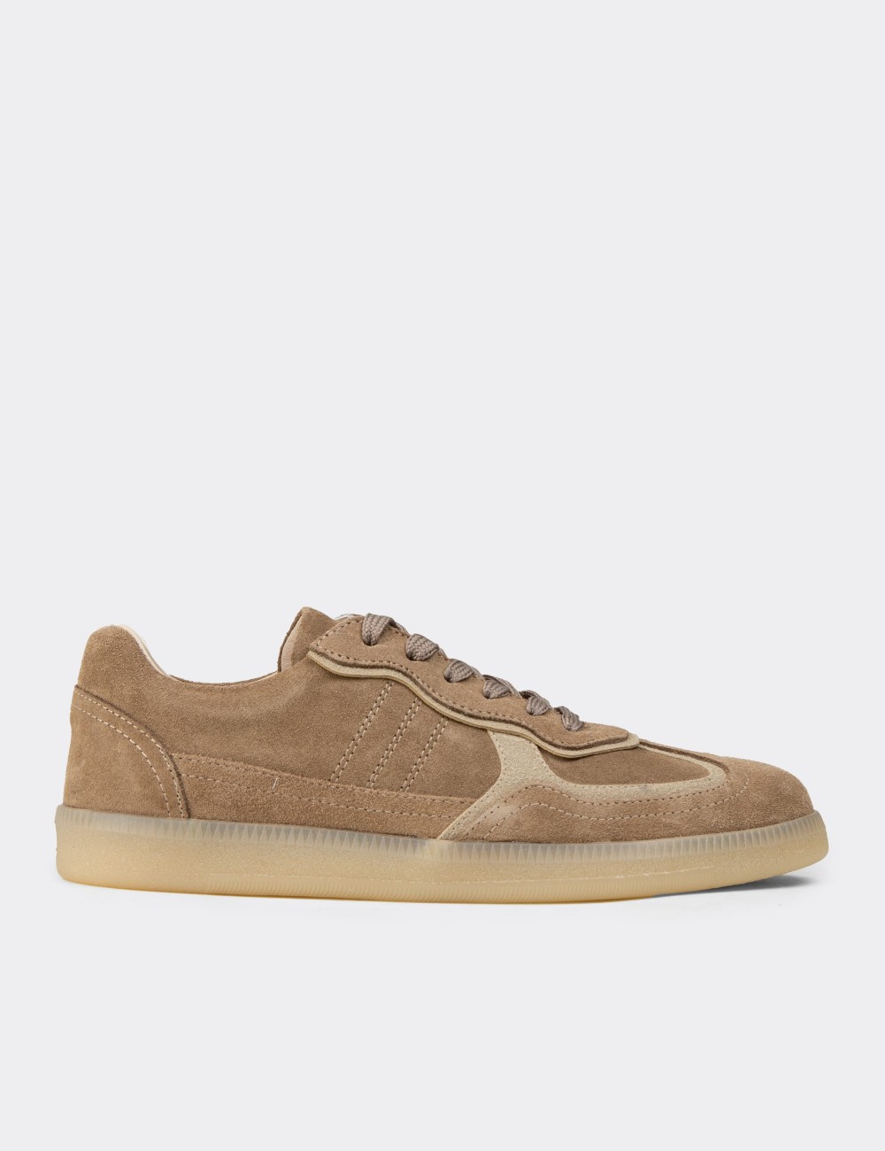 Women's Sandstone Suede Leather Minimalist Sneakers - R2601ZVZNC01