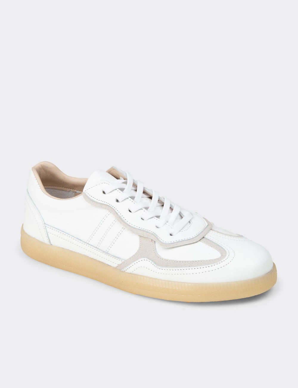 Women's Minimalist White Leather Sneakers - R2601ZBYZC01