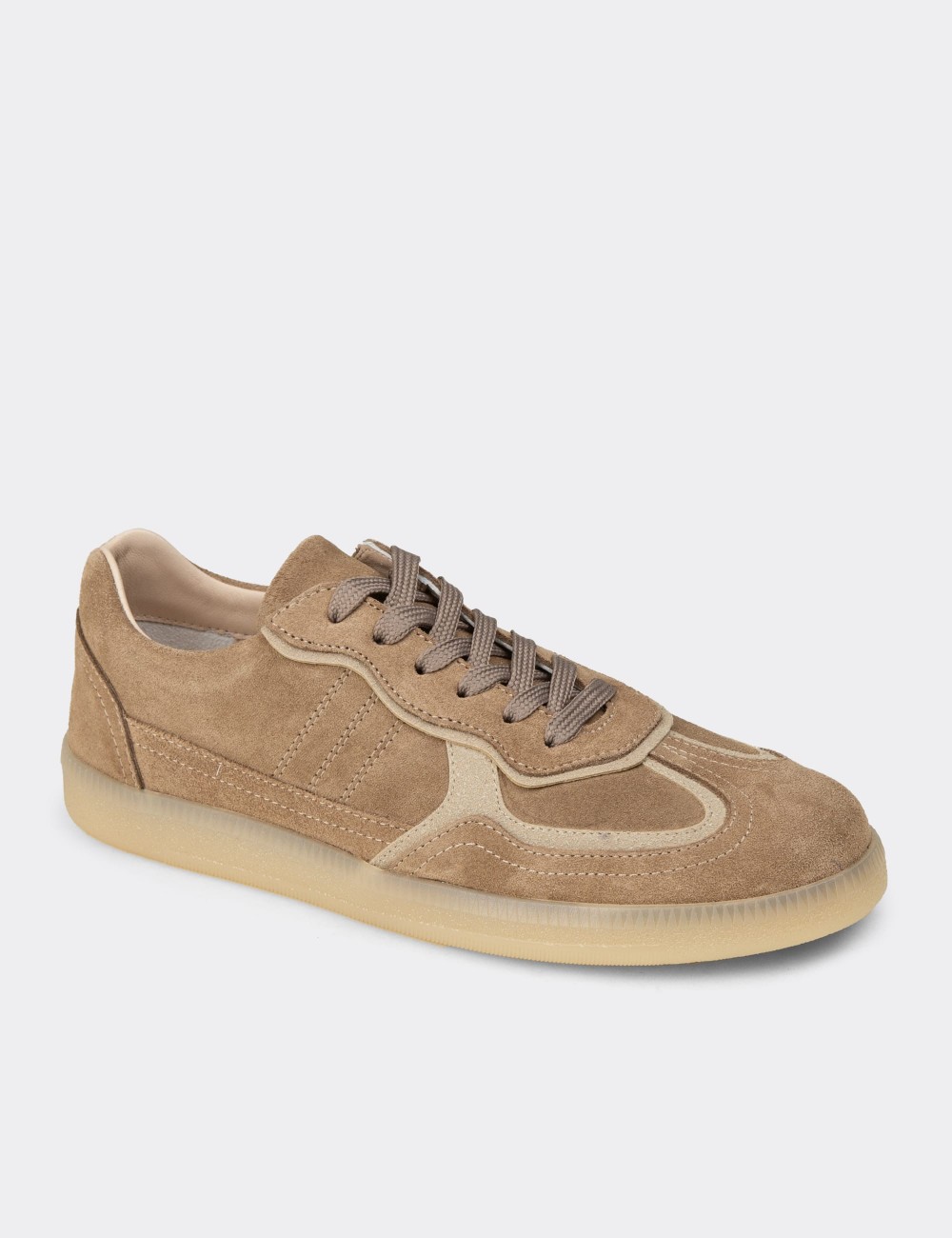 Women's Sandstone Suede Leather Minimalist Sneakers - R2601ZVZNC01
