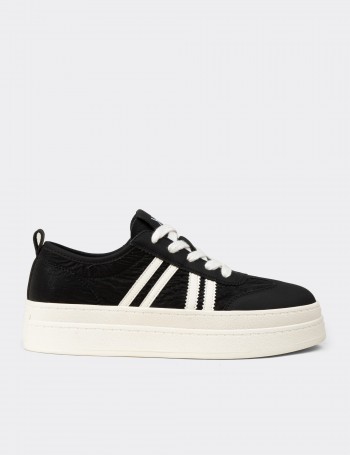 Women's Black Platform Sneakers