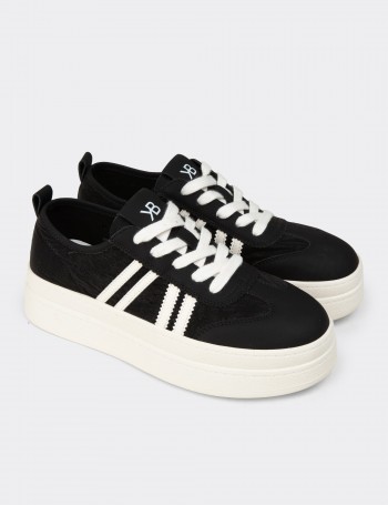 Women's Black Platform Sneakers