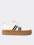 Women's Beige Platform Sneakers