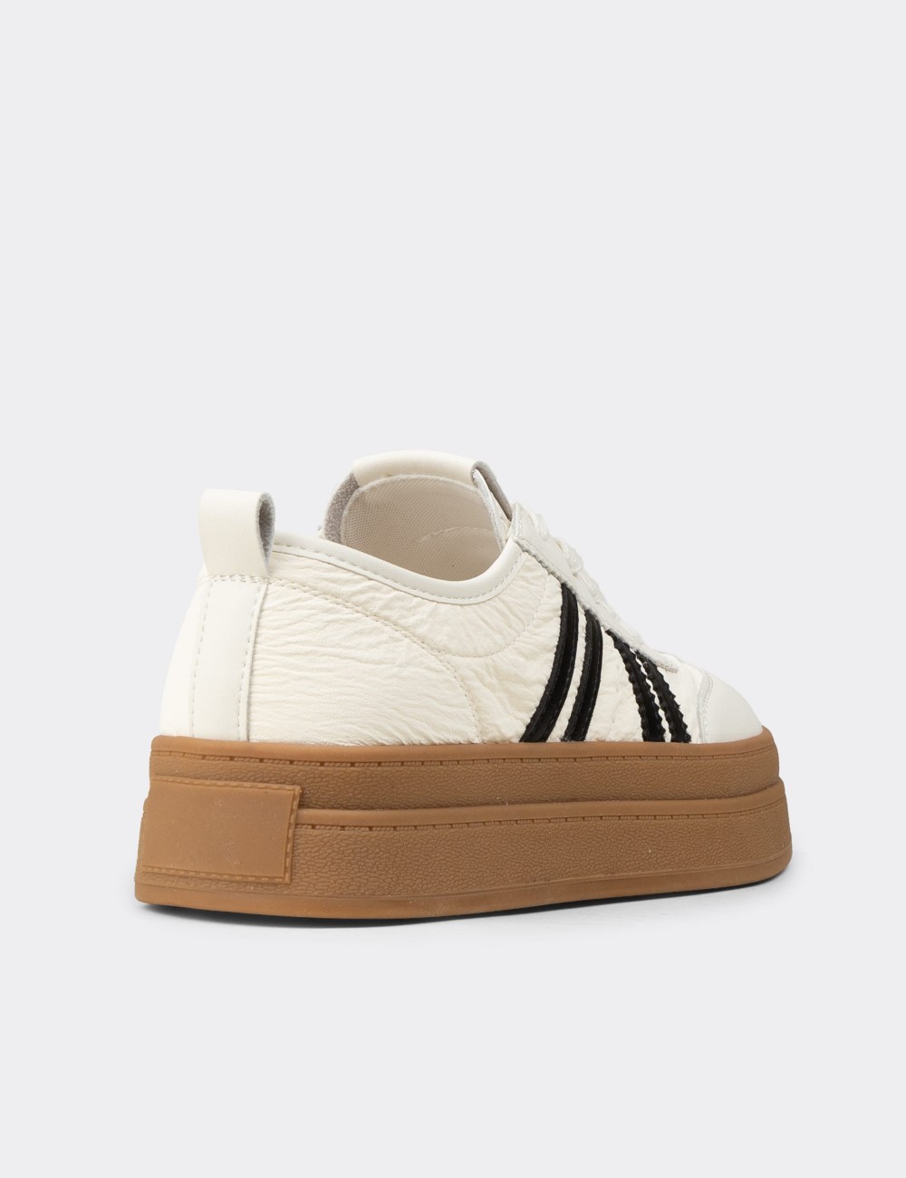 Women's Beige Platform Sneakers - K1062ZBEJC01