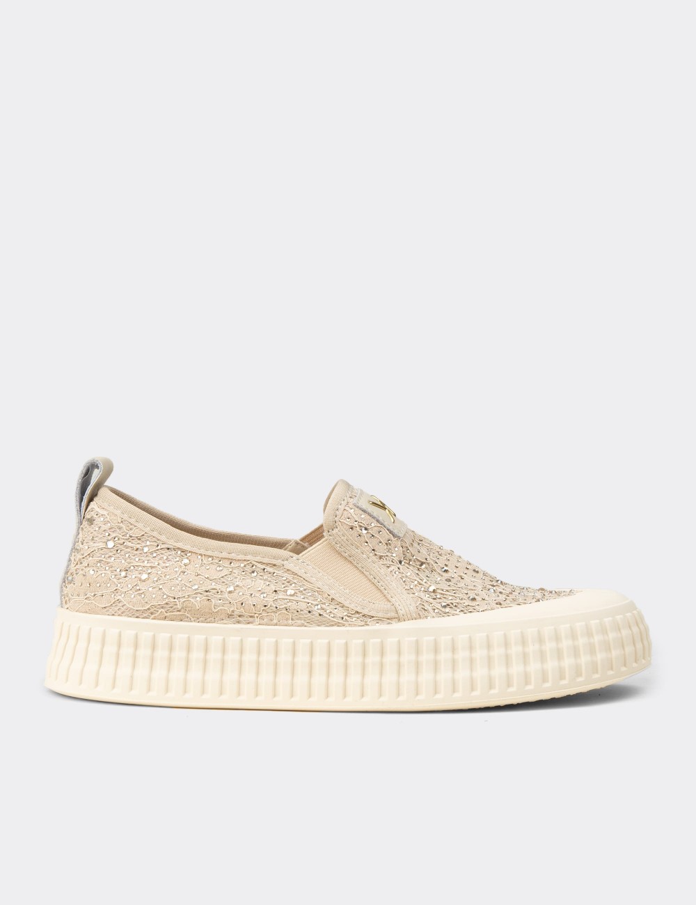Women's Beige Slip-on Sneakers - K1053ZBEJC01