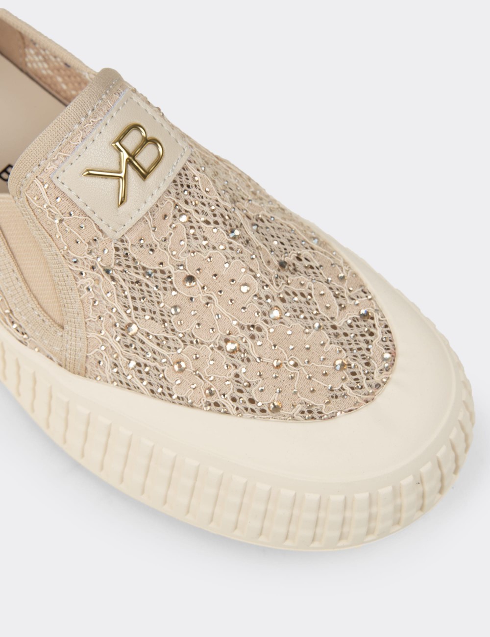 Women's Beige Slip-on Sneakers - K1053ZBEJC01
