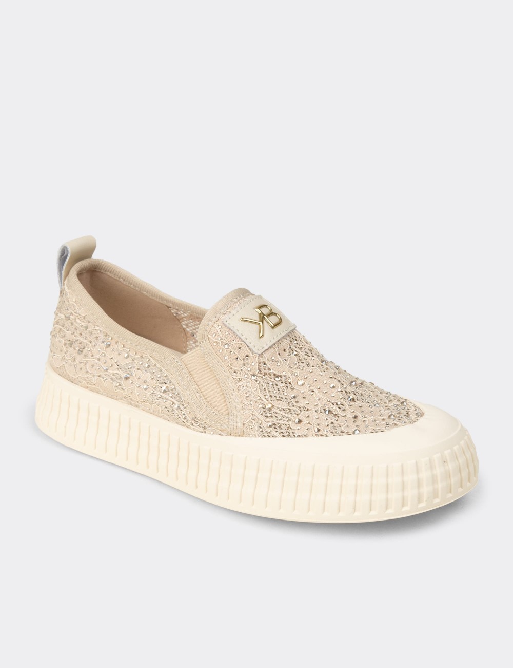 Women's Beige Slip-on Sneakers - K1053ZBEJC01