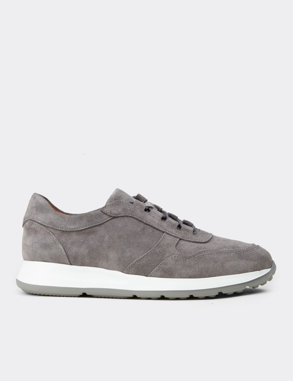 Men's Gray Suede Sneakers - E8210MGRIE01