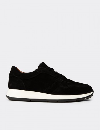 Men's Black Suede Sneakers