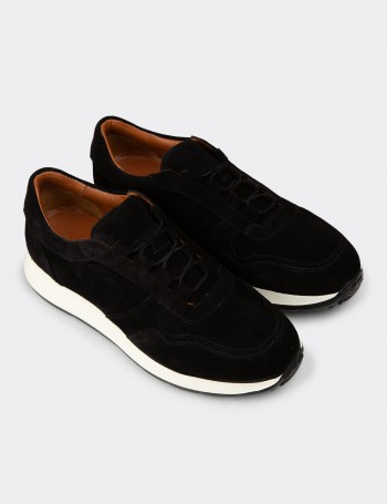 Men's Black Suede Sneakers