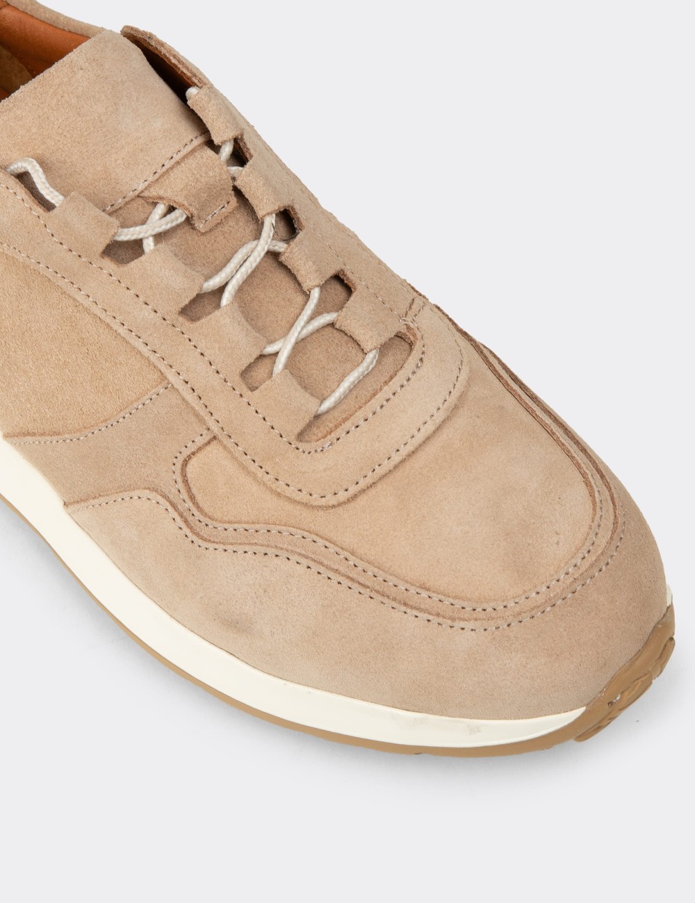 Men's Beige Suede Sneakers - E8210MBEJE01