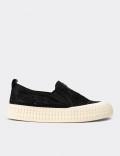 Women's Black Slip-on Sneakers