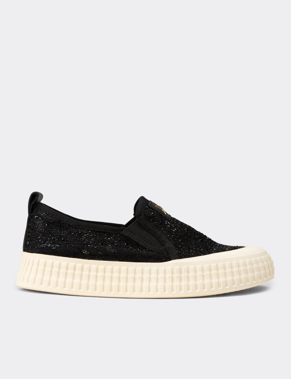 Women's Black Slip-on Sneakers - K1053ZSYHC01