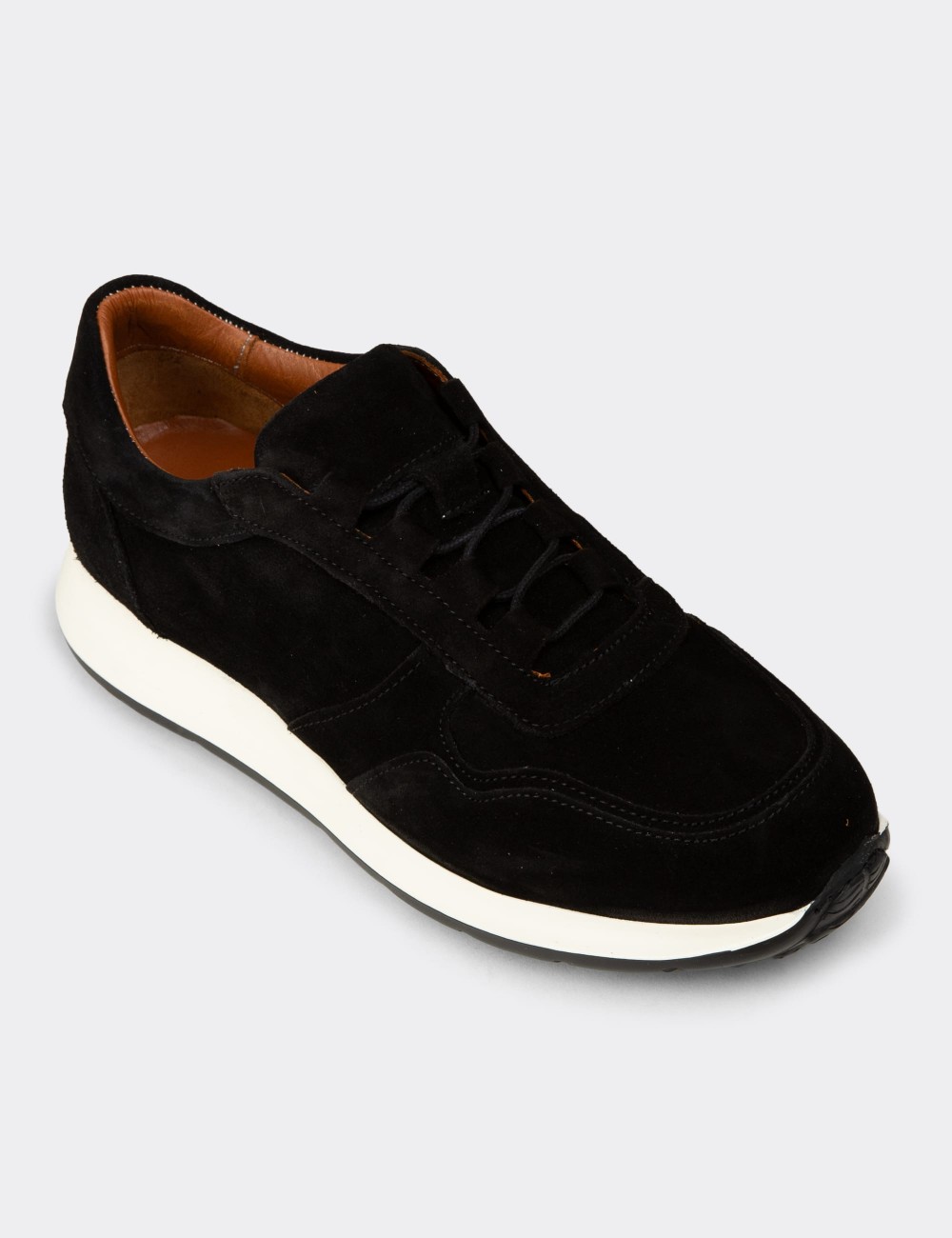 Men's Black Suede Sneakers - E8210MSYHE02