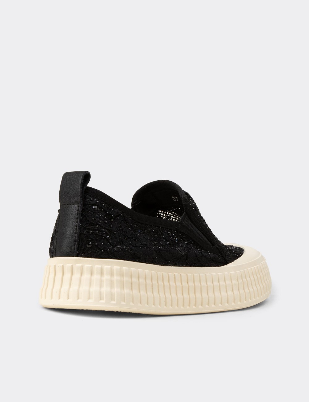 Women's Black Slip-on Sneakers - K1053ZSYHC01