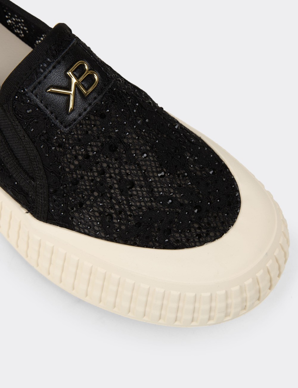 Women's Black Slip-on Sneakers - K1053ZSYHC01
