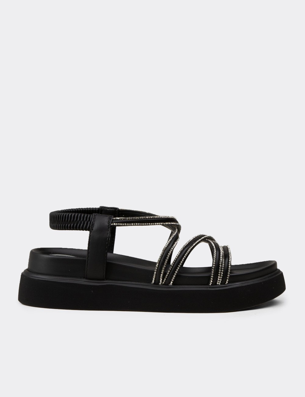 Women's Black Sandals - K0086ZSYHC01