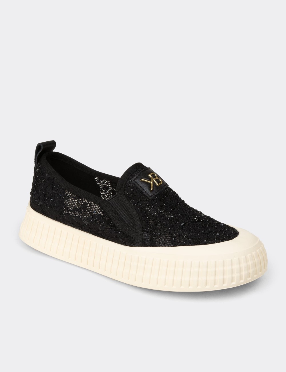 Women's Black Slip-on Sneakers - K1053ZSYHC01