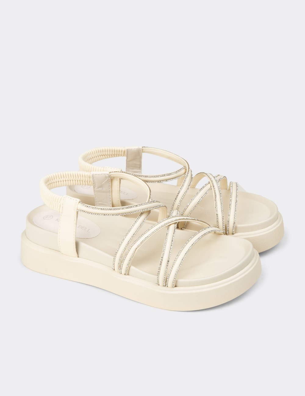 Women's Beige Sandals - K0086ZBEJC01