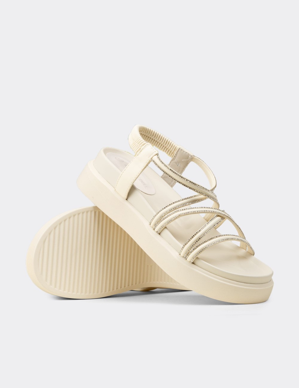 Women's Beige Sandals - K0086ZBEJC01