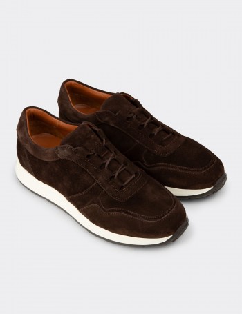 Men's Brown Suede Sneakers