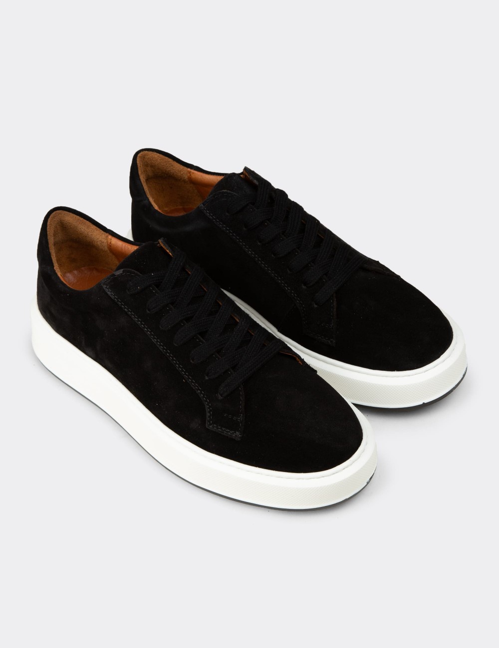 Men's Black Suede Footwear Sneakers - E4182MSYHE01