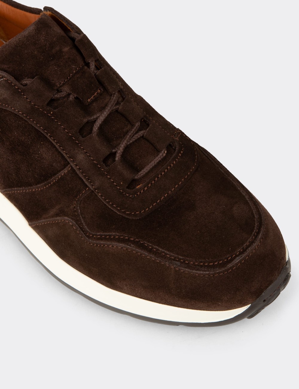 Men's Brown Suede Sneakers - E8210ZKHVE01