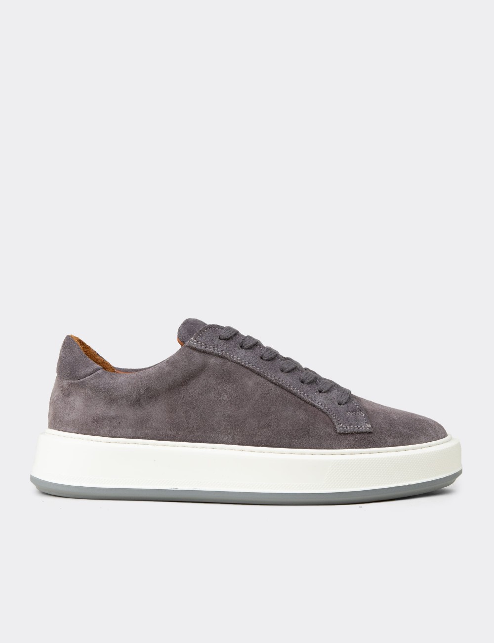 Men's Gray Suede Sneakers - E4182MGRIE01