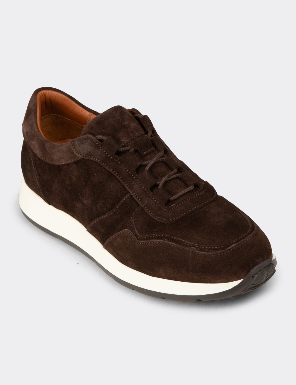 Men's Brown Suede Sneakers - E8210ZKHVE01