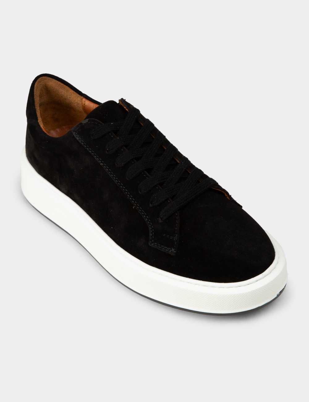 Men's Black Suede Footwear Sneakers - E4182MSYHE01